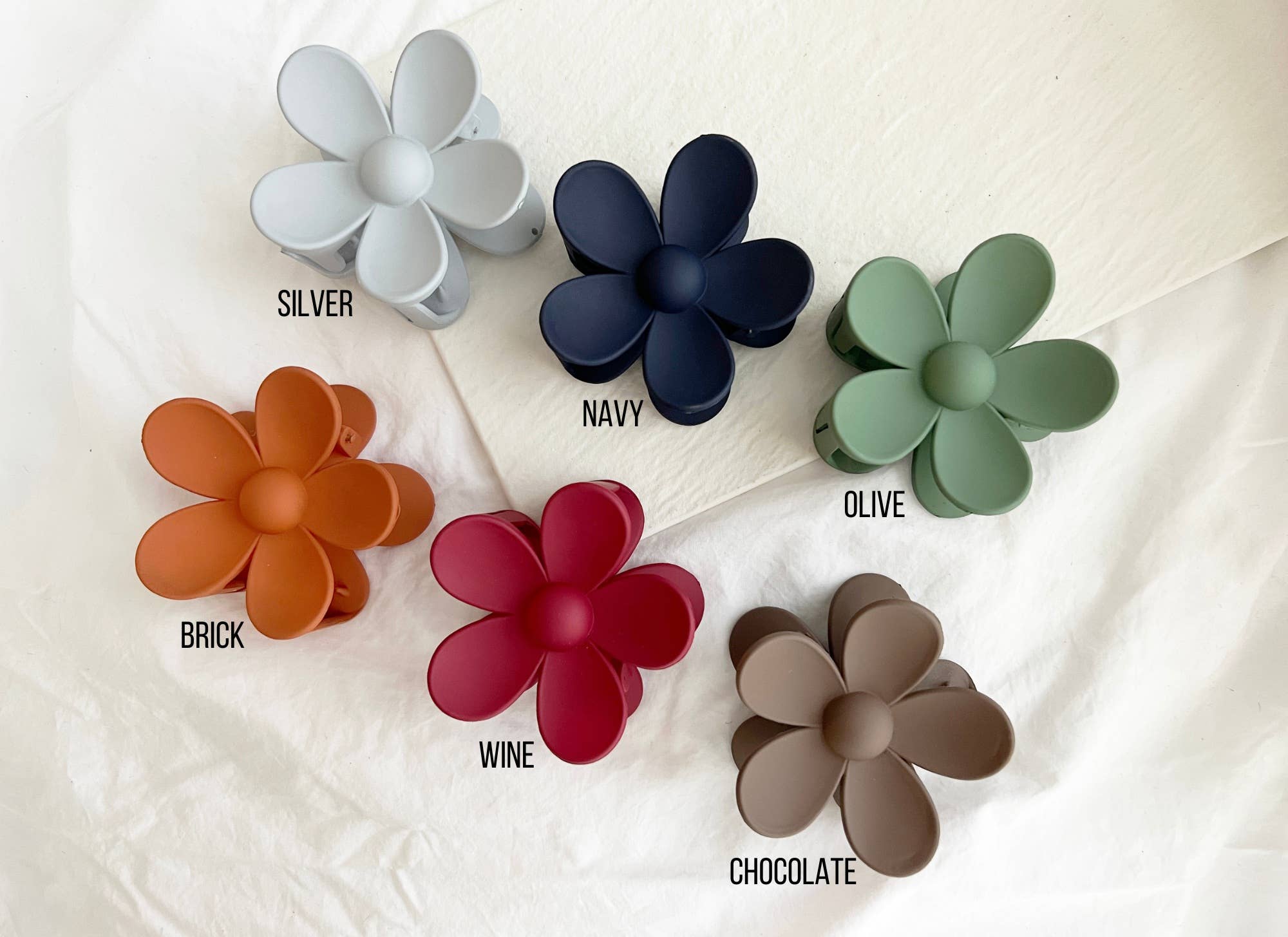 Flower 3-Inch Hair Clips