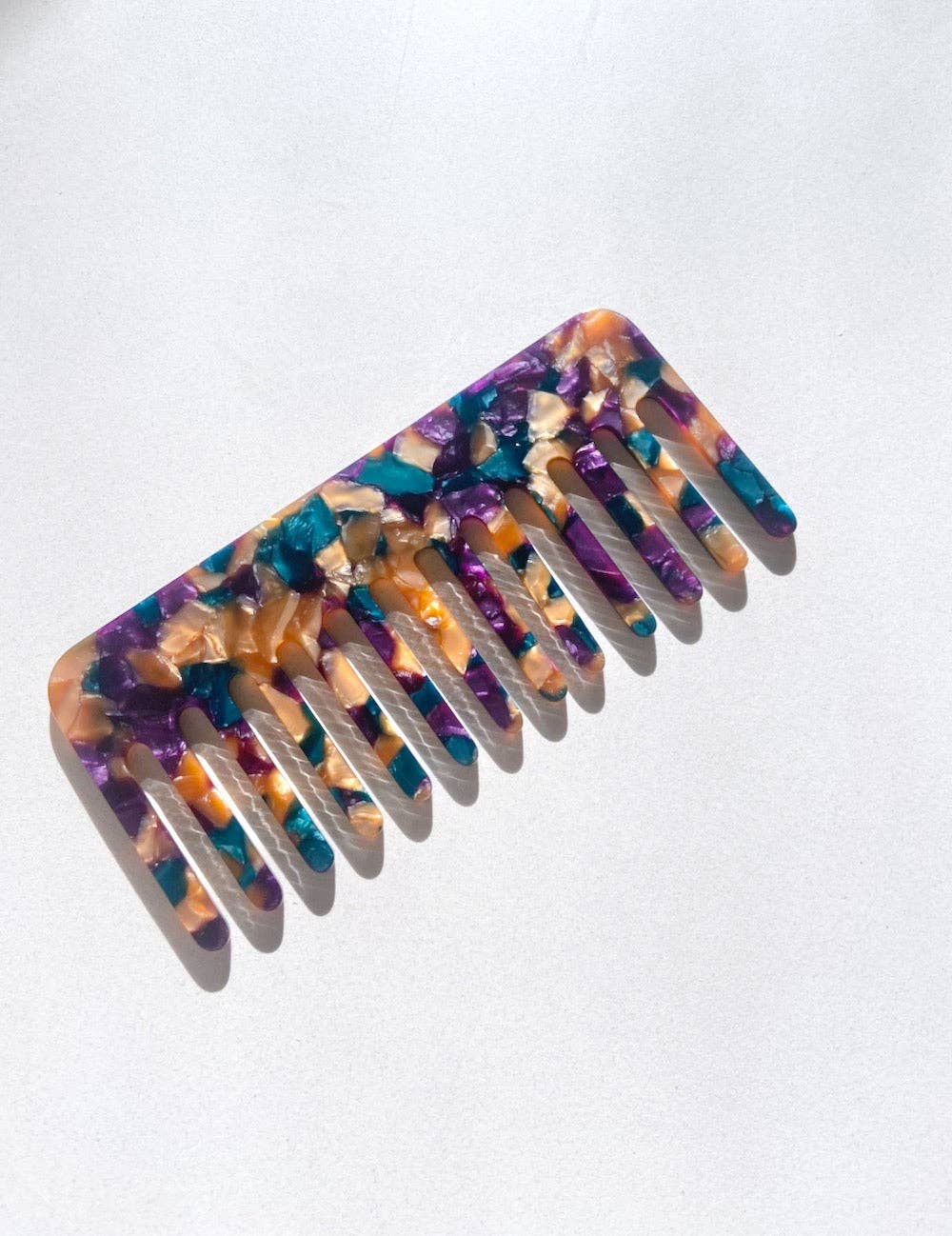 Wide Tooth Acetate Hair Comb | Eco-Friendly: Multi Tortoise