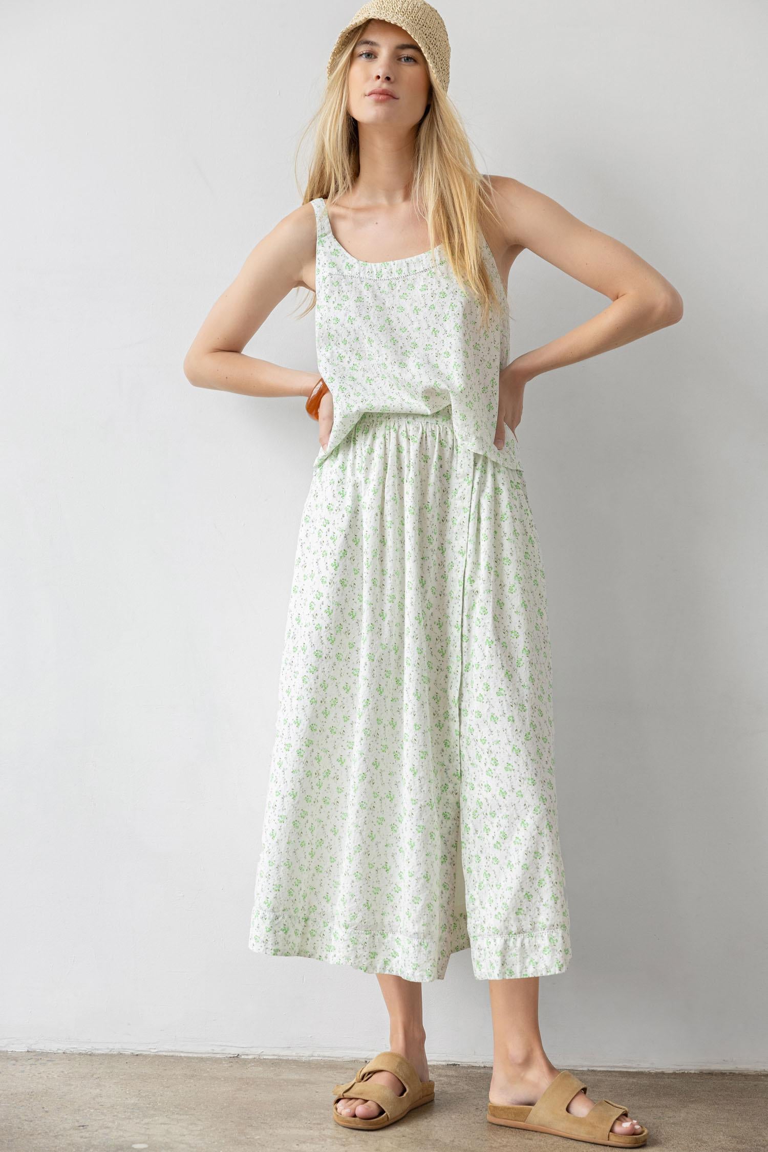 Faux Wrap Long Skirt