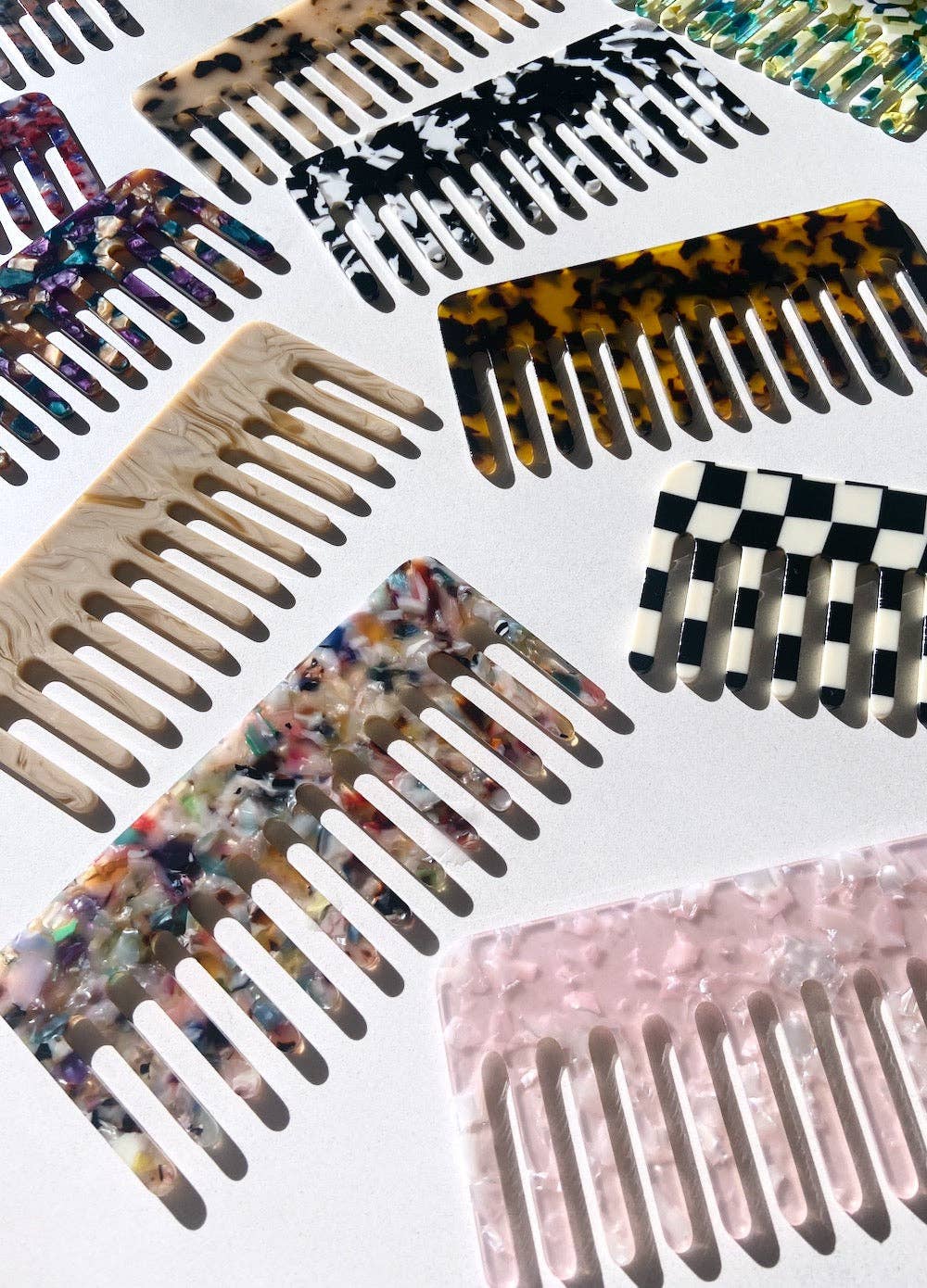 Wide Tooth Acetate Hair Comb | Eco-Friendly: Multi Tortoise