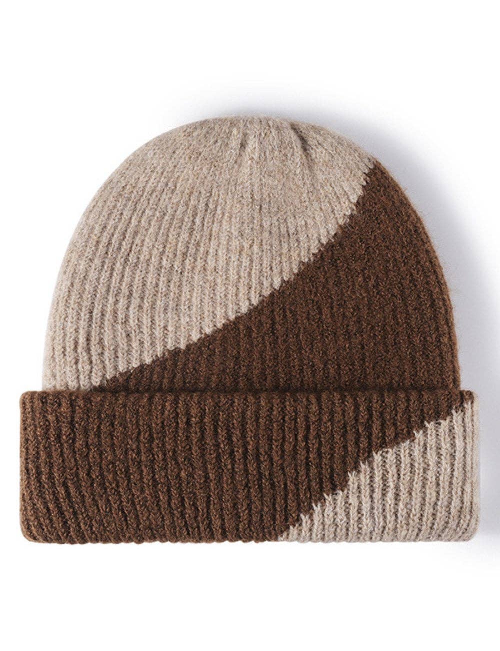 Simple Contrast Color Warm Knit Beanie