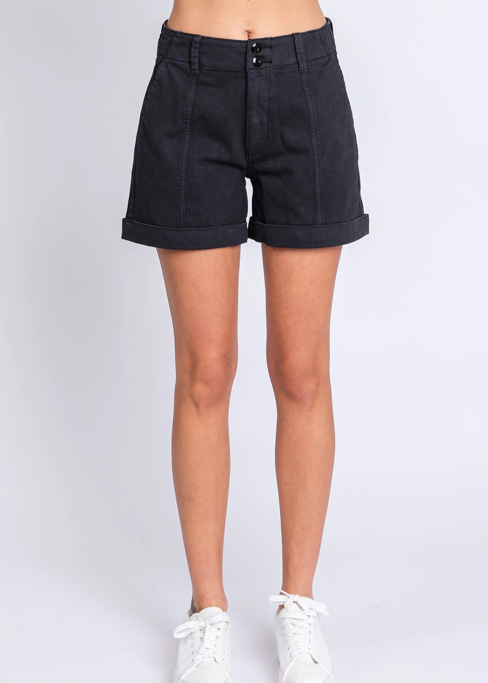Double Button Roll-Up Shorts