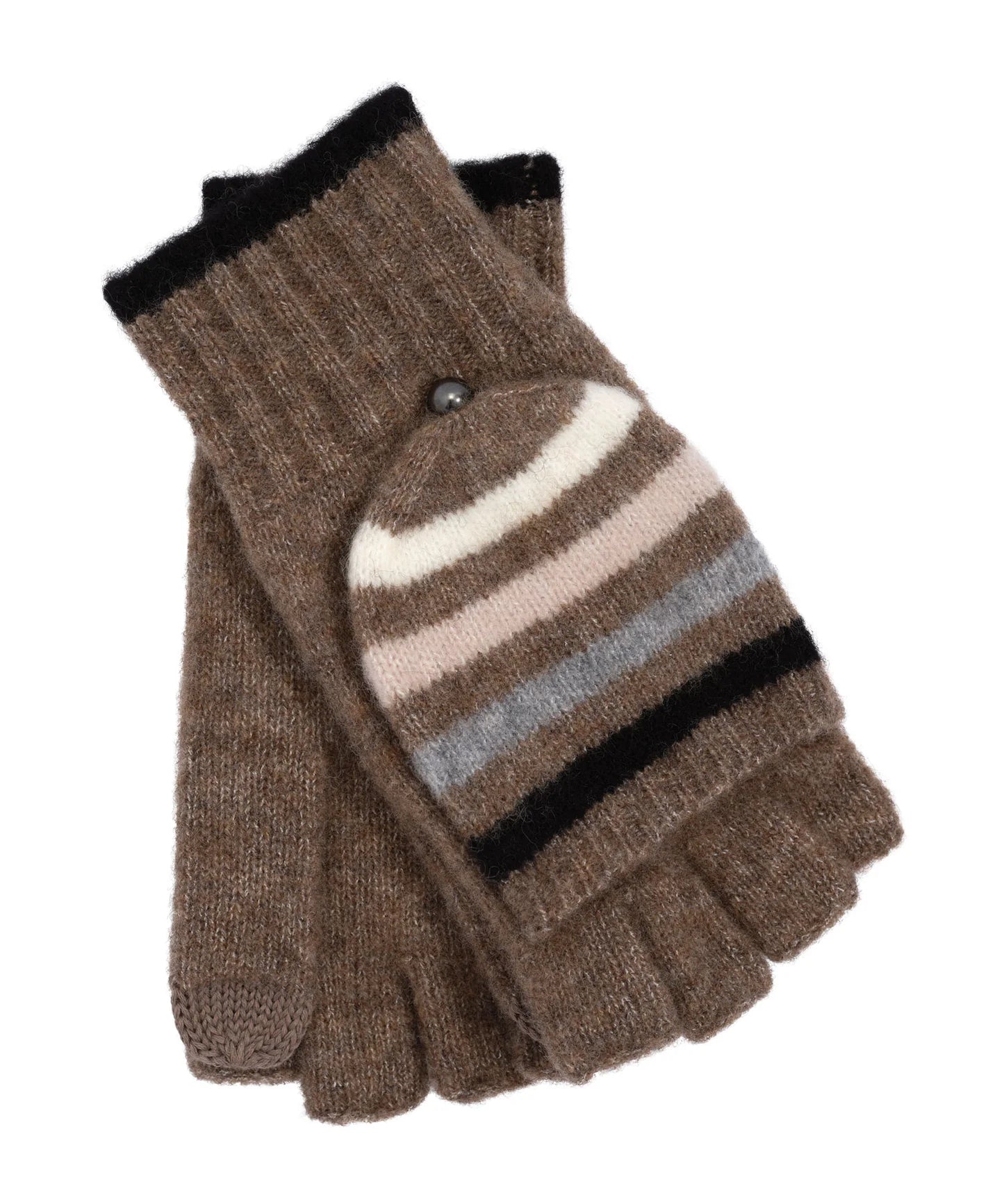 Striped Pop-top Mittens