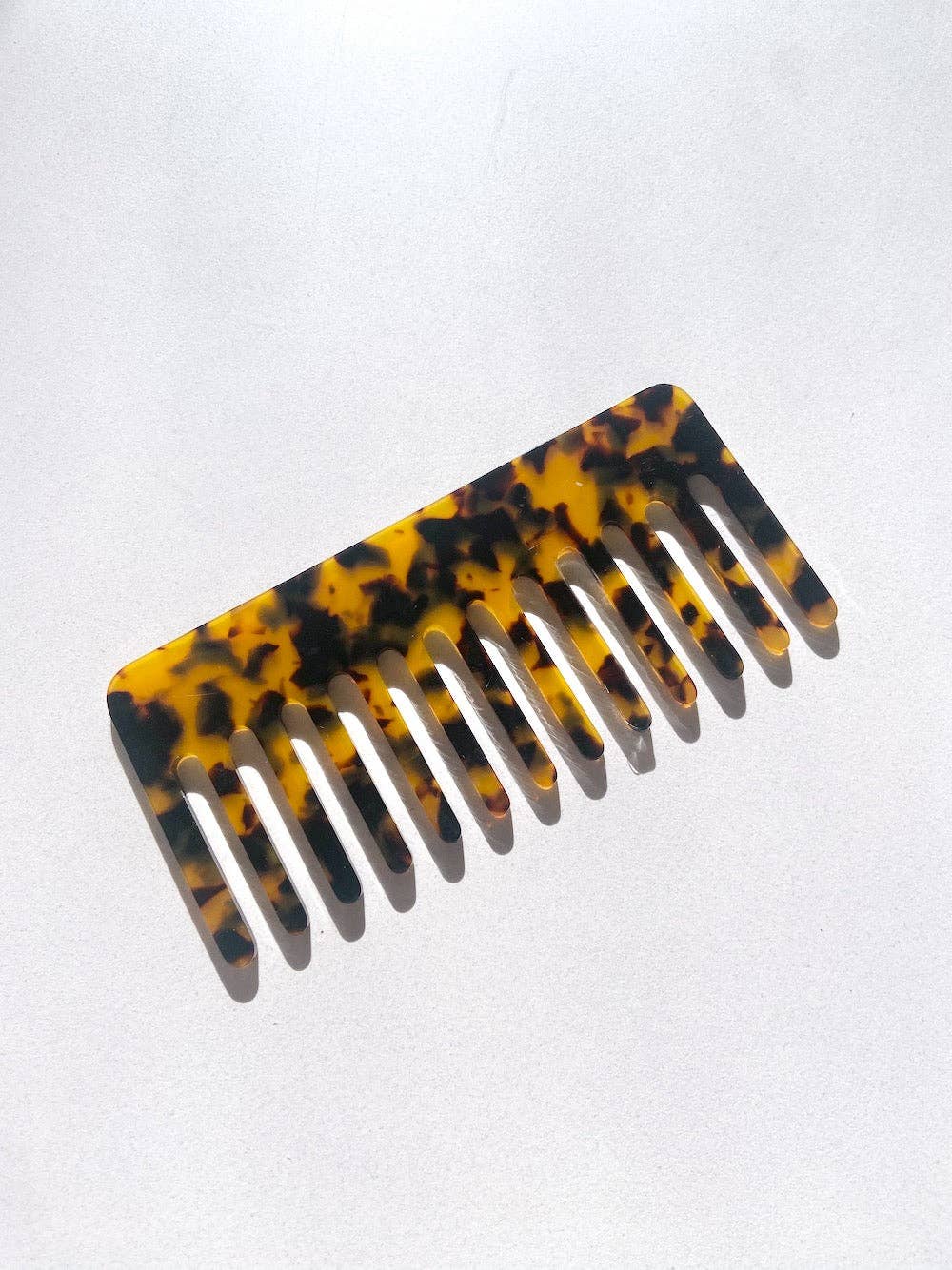 Wide Tooth Acetate Hair Comb | Eco-Friendly: Multi-Tortoise