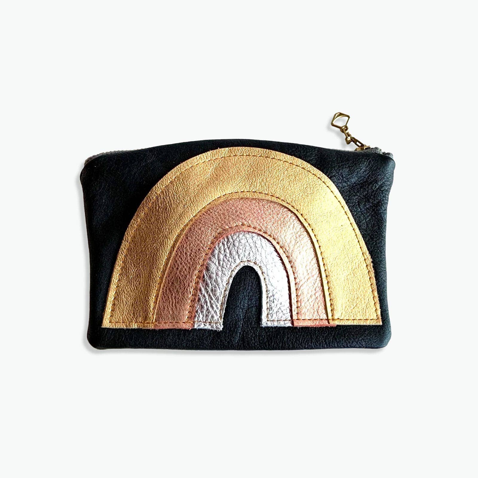 Rainbow pouch - goldcoppersilver