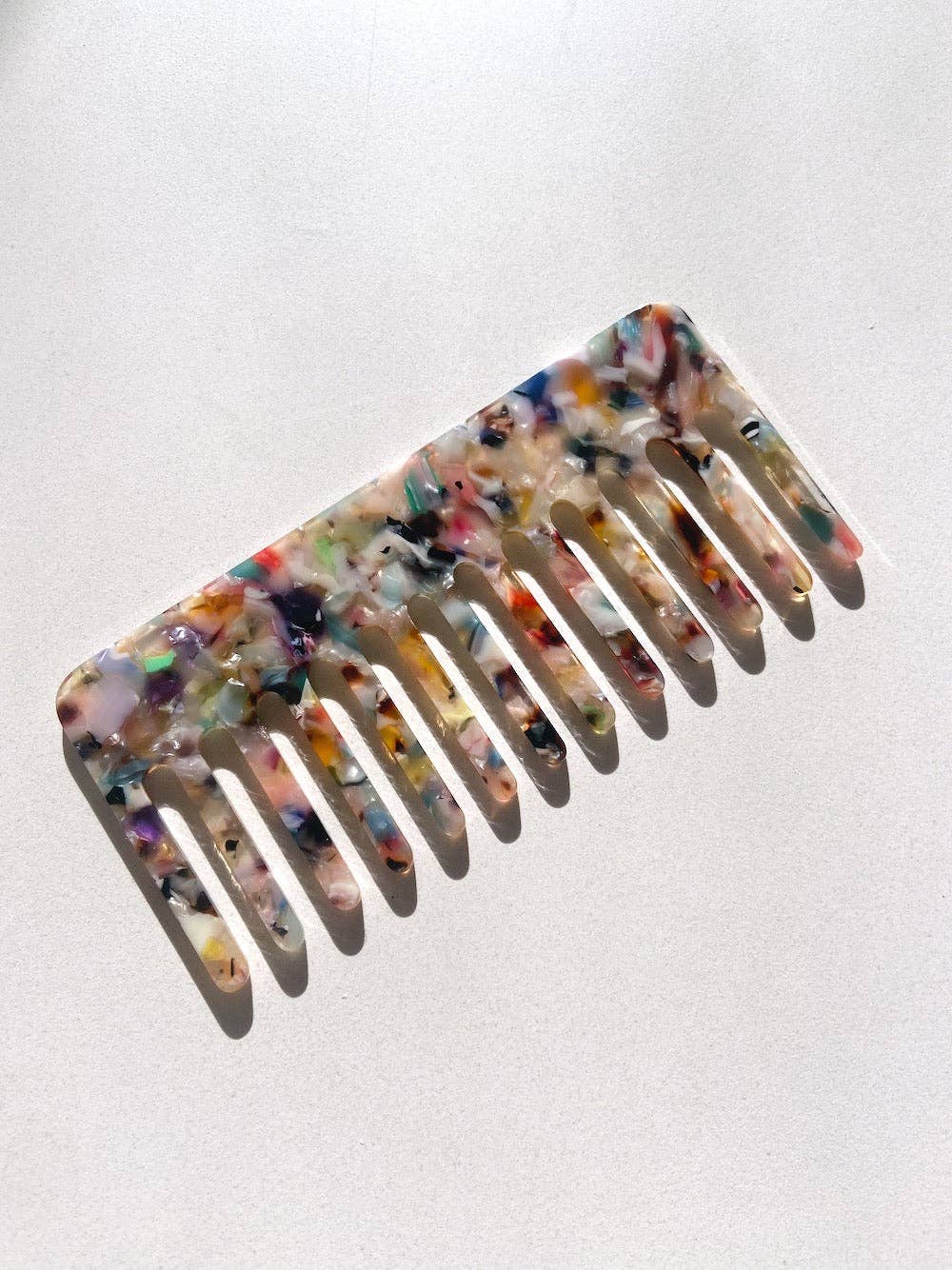 Wide Tooth Acetate Hair Comb | Eco-Friendly: Multi Tortoise