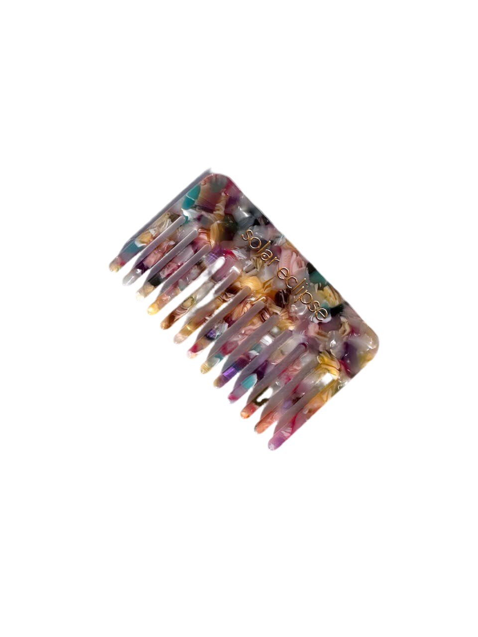 Pocket Size Wide Tooth Acetate Hair Comb: Multi-Tortoise