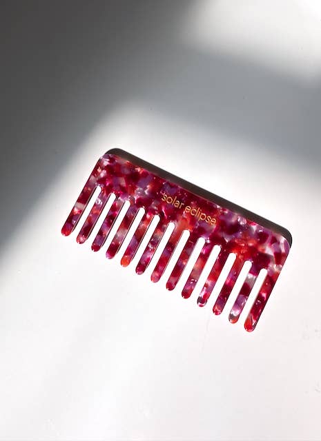 Wide Tooth Acetate Hair Comb | Eco-Friendly: Multi Tortoise