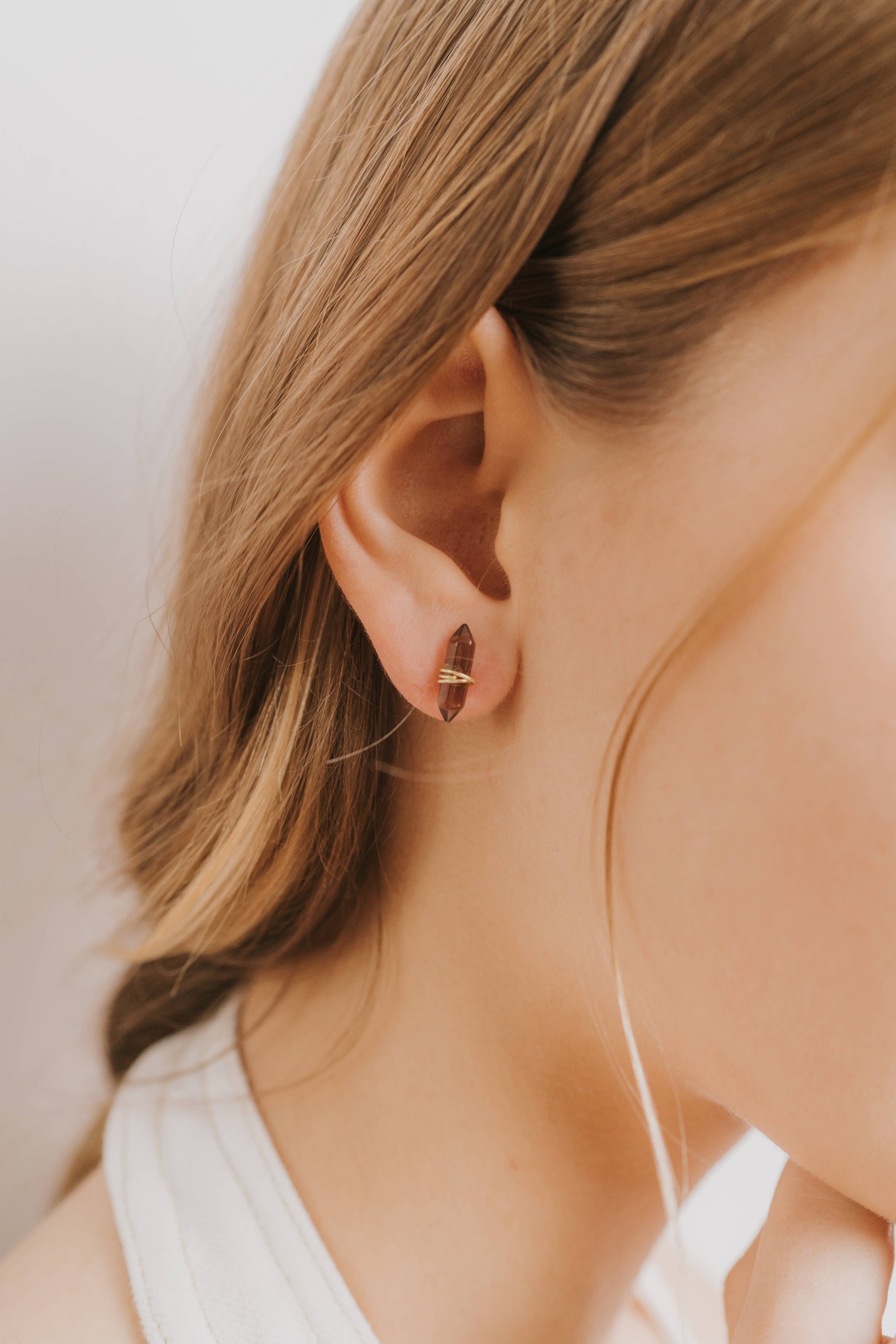 Mineral Point  - Gold Wire Wrapped Earrings