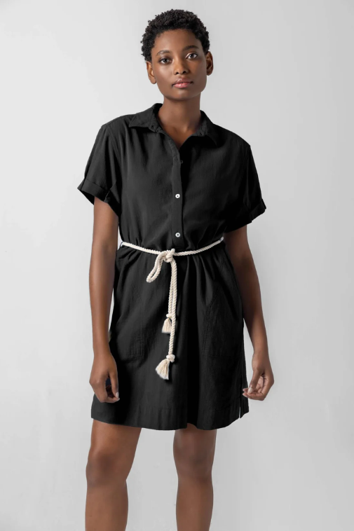 Half Placket Shirt Dress