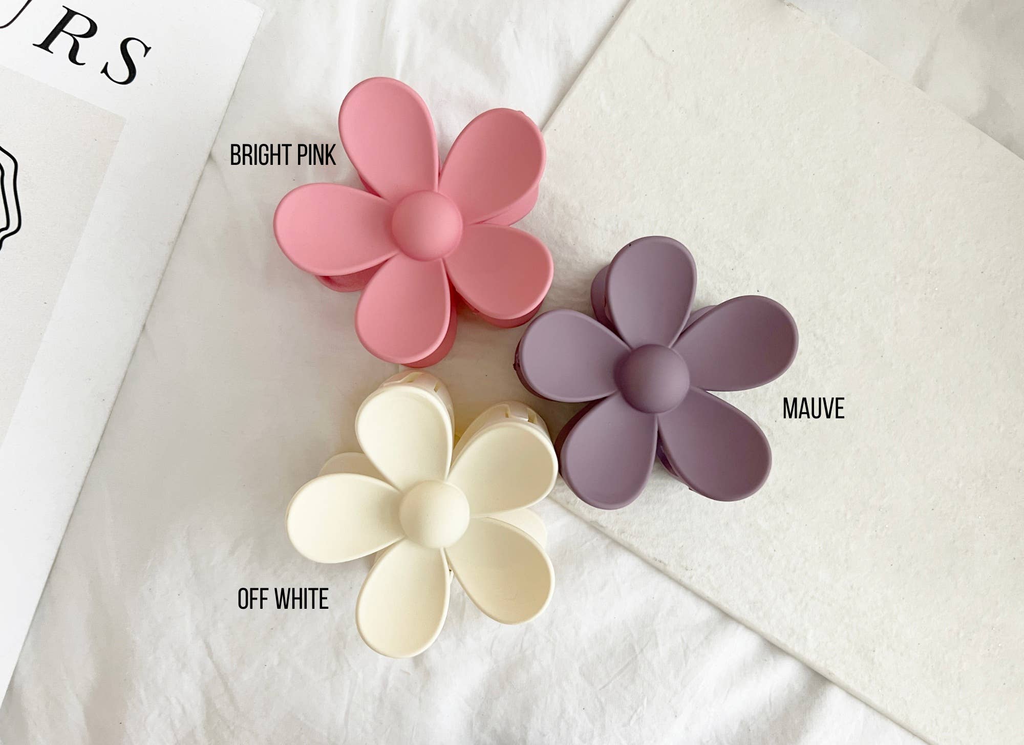 Flower 3-Inch Hair Clips