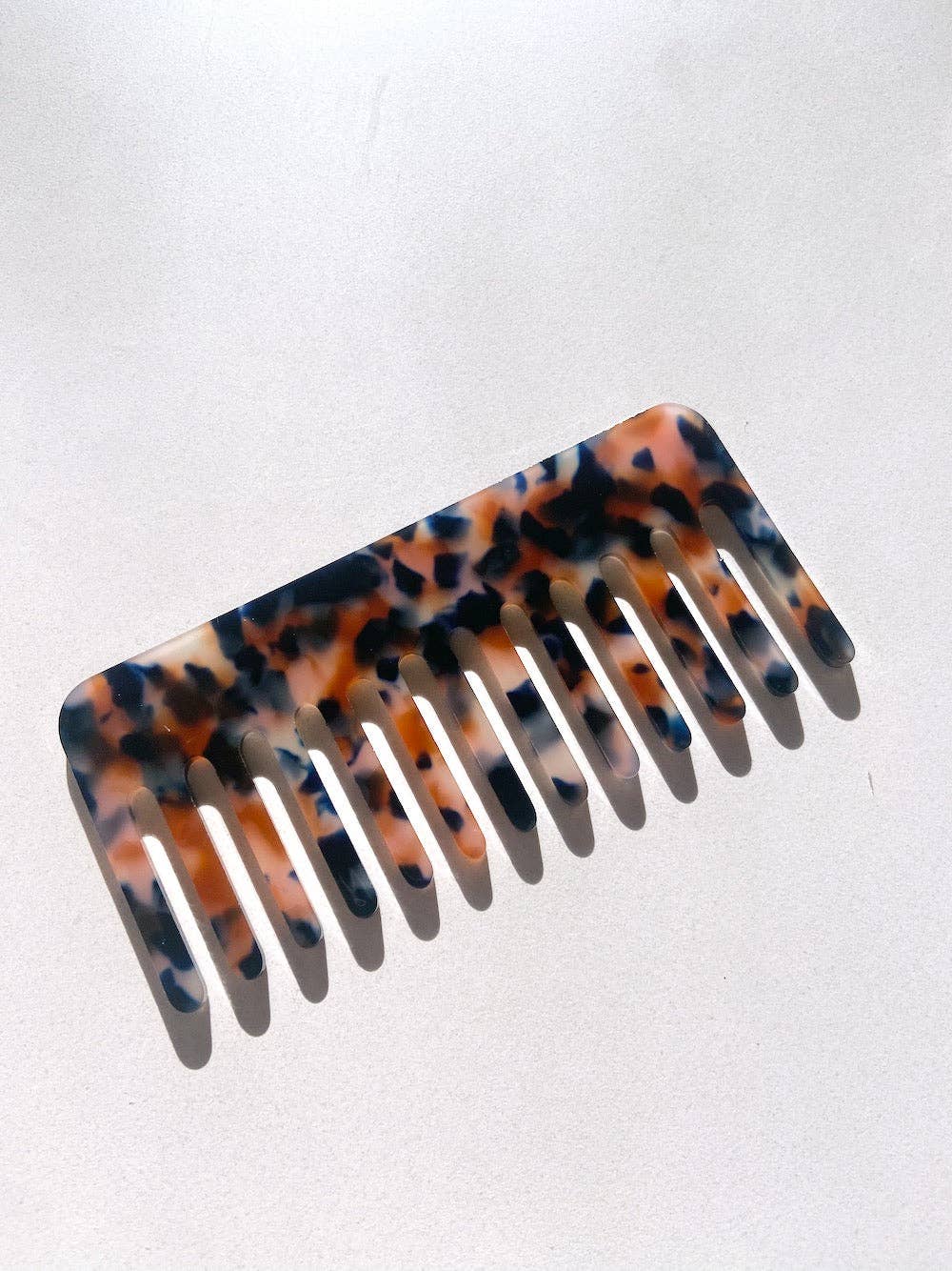 Wide Tooth Acetate Hair Comb | Eco-Friendly: Multi Tortoise