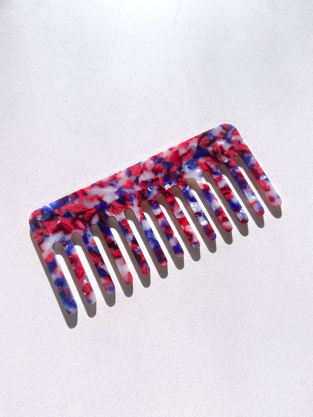 Wide Tooth Acetate Hair Comb | Eco-Friendly: Multi Tortoise