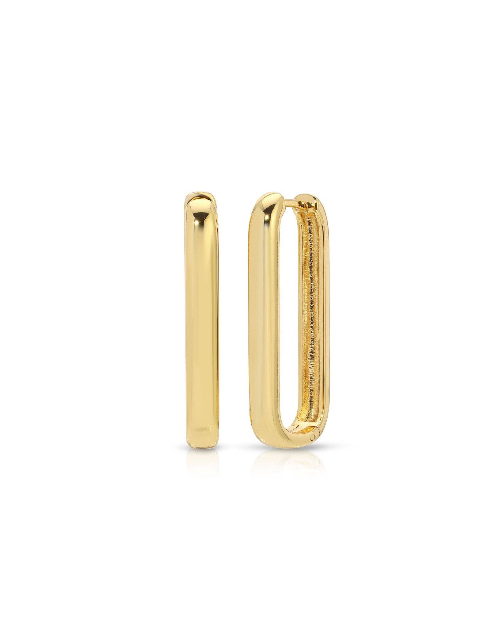 Jemma Square Hoop Earrings in 14K Gold Plated Brass