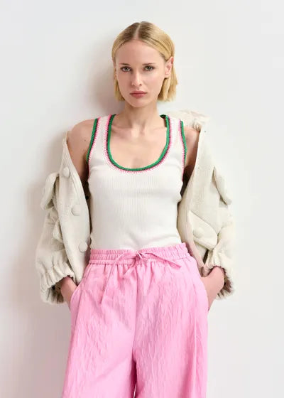 Harcel Embroidered Jersey Top