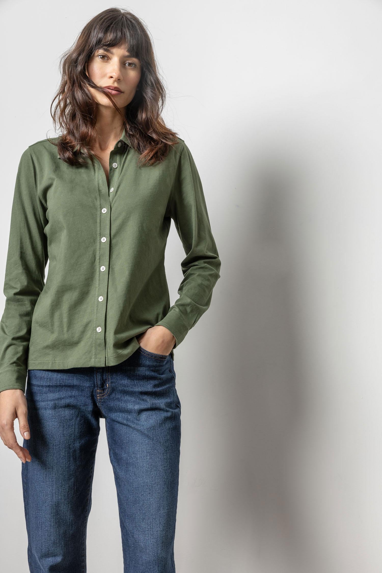 Long Sleeve Button Down Tee