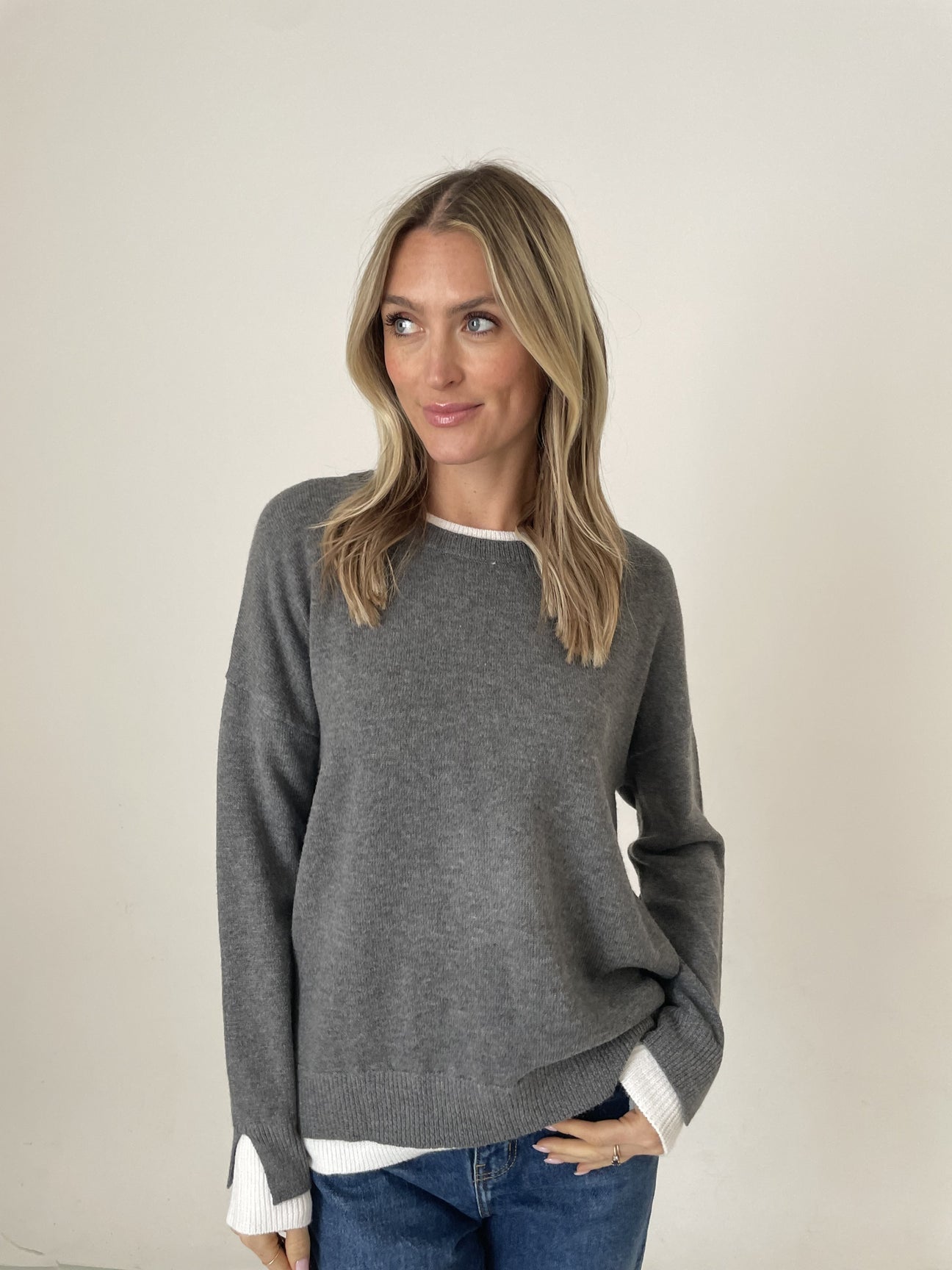 Double hemmed sweater | Ashlyn