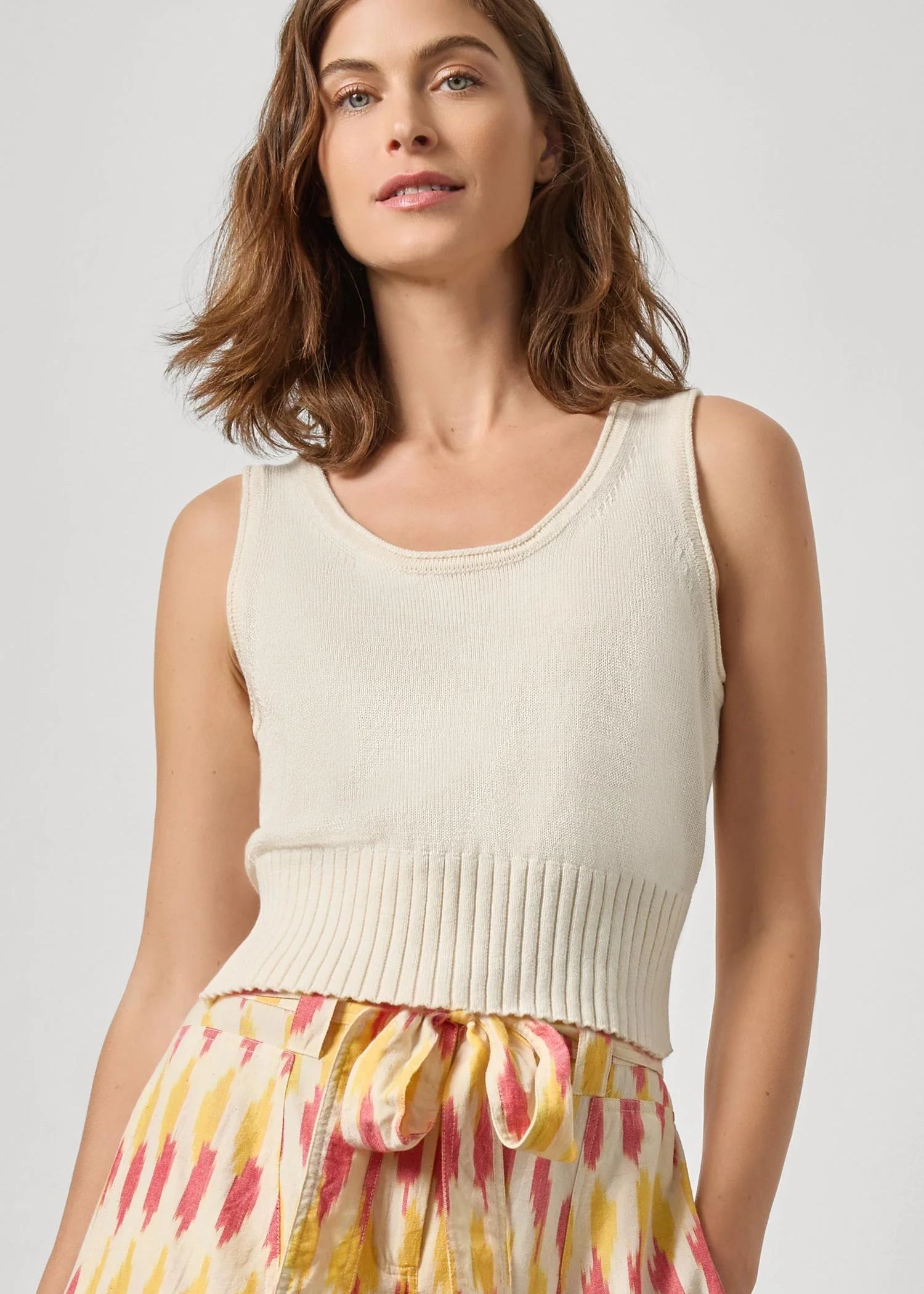 Cropped Scoop Tank Sweater