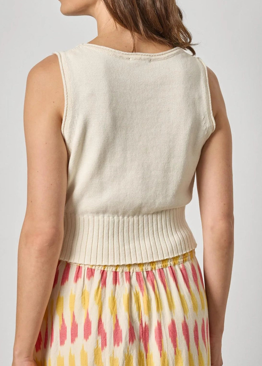 Cropped Scoop Tank Sweater