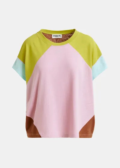 Hin linen colourblock t-shirt
