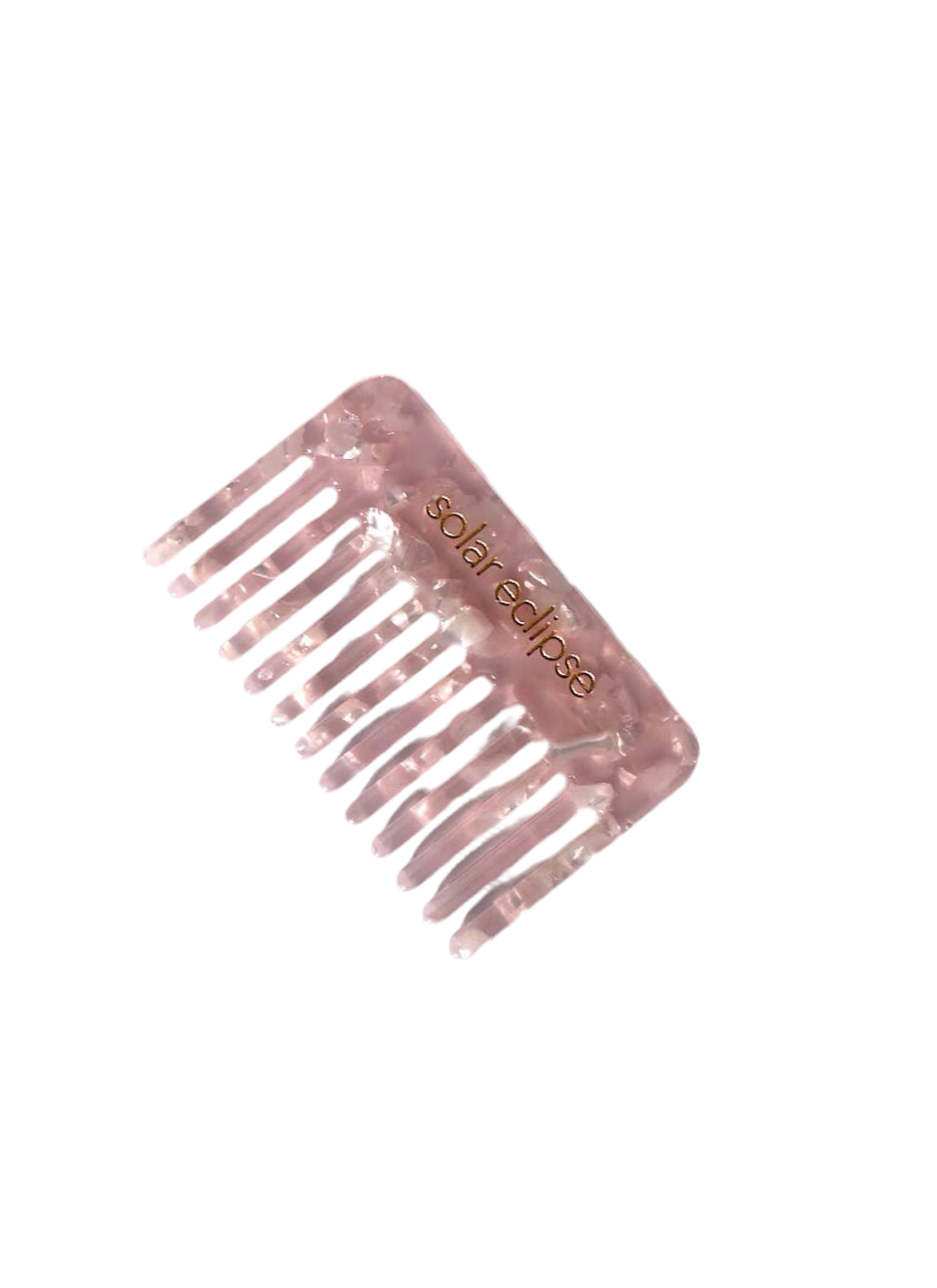 Pocket Size Wide Tooth Acetate Hair Comb: Multi-Tortoise