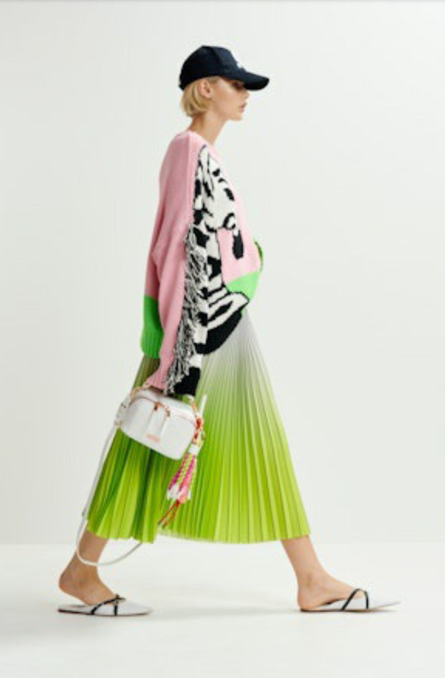 Haries Pleated Midi Skirt
