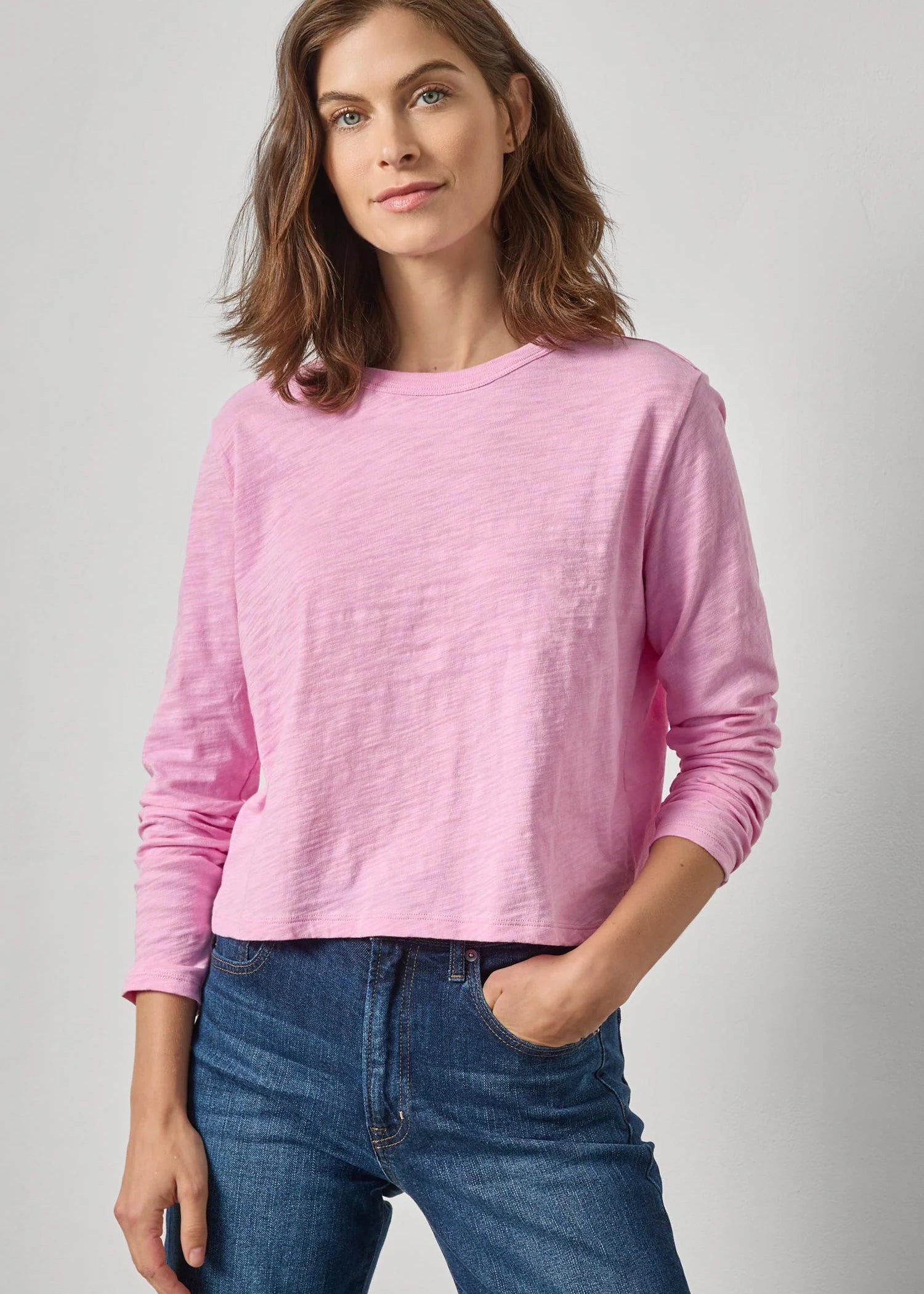 Long Sleeve Cropped Boyfriend Shirt