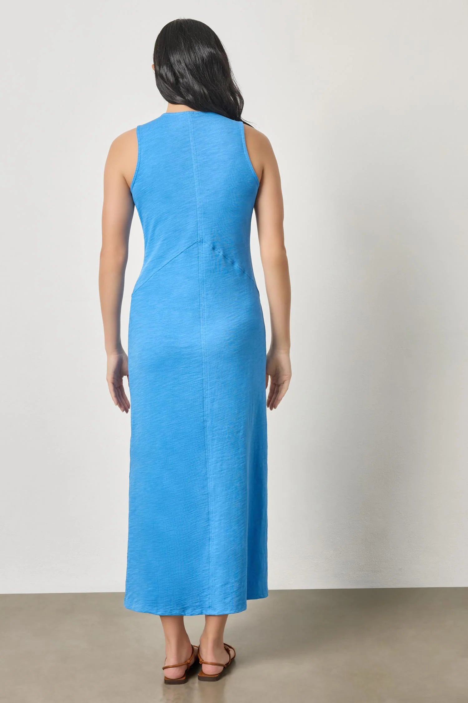 V-Neck Seamed Maxi Dress