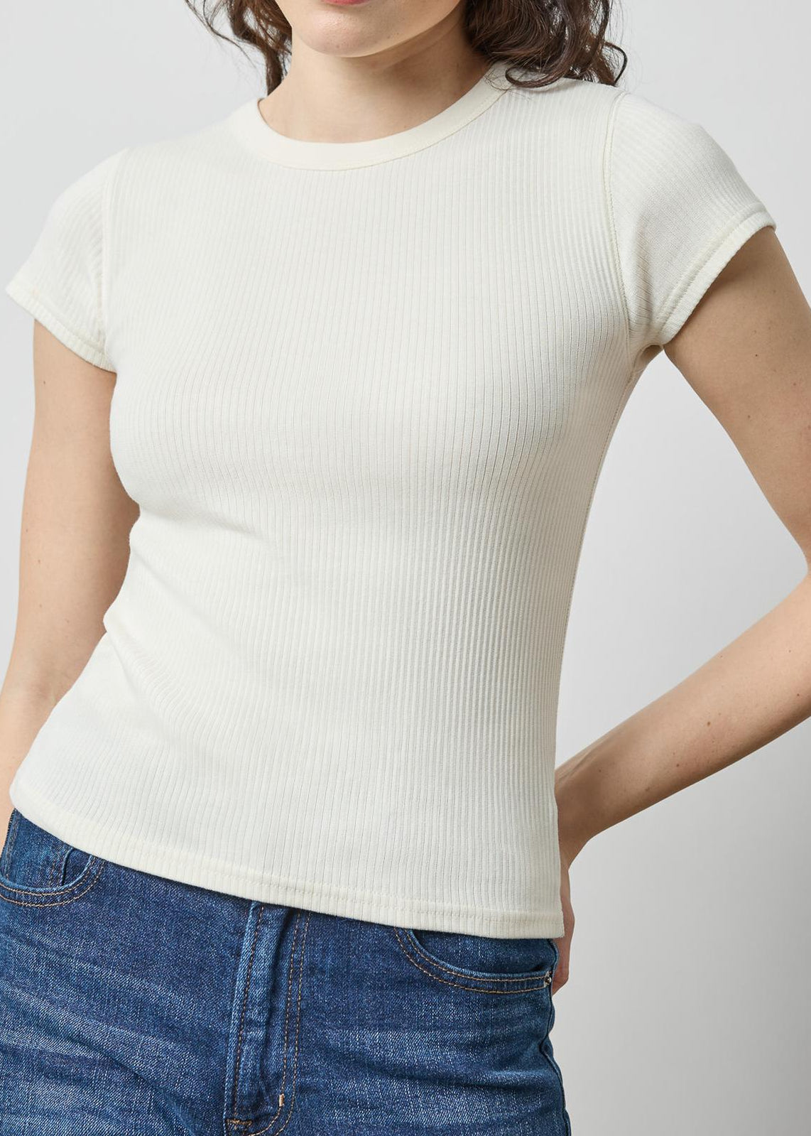 Ribbed Short Sleeve Crew