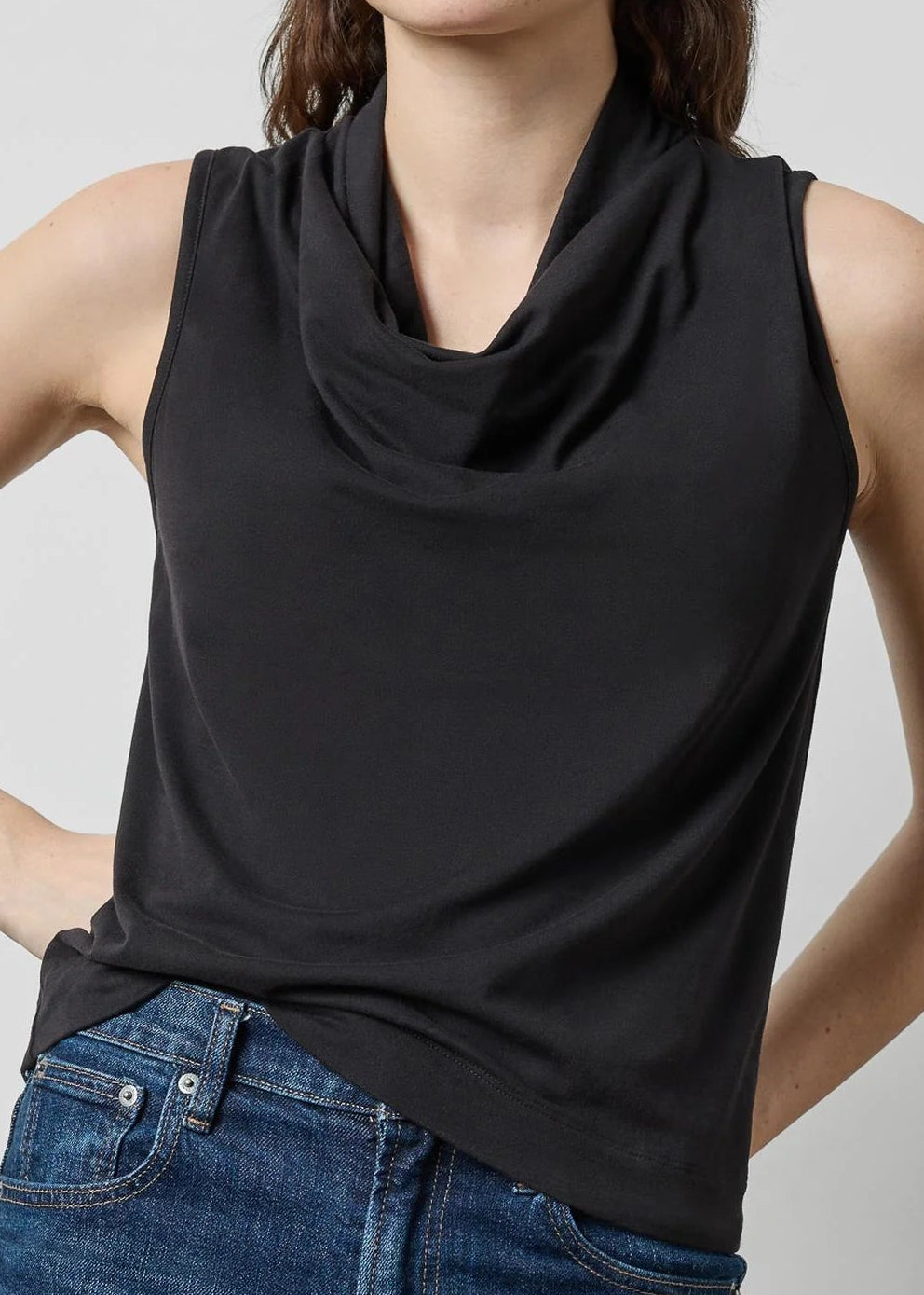 Drape Neck Sleeveless Top