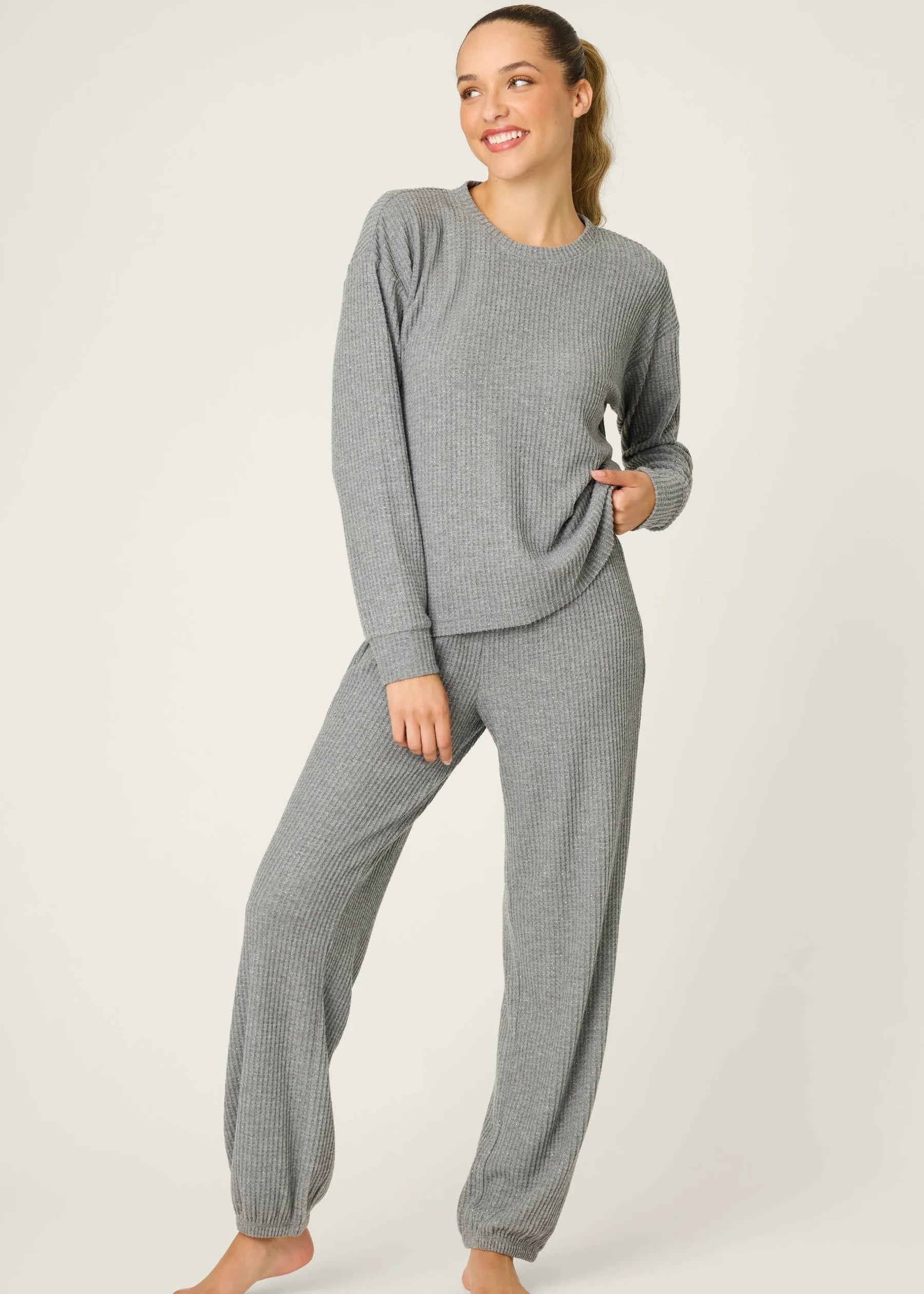 PJ Set Fireside Sparkle Set Charcoal
