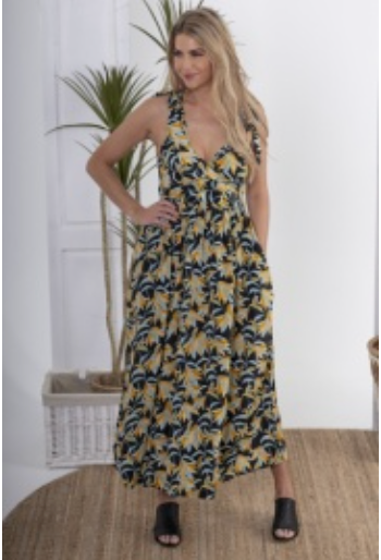 Carina Tie Shoulder Maxi Dress