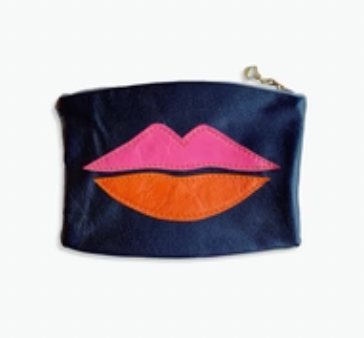 Lips Recycled Leather Pouch