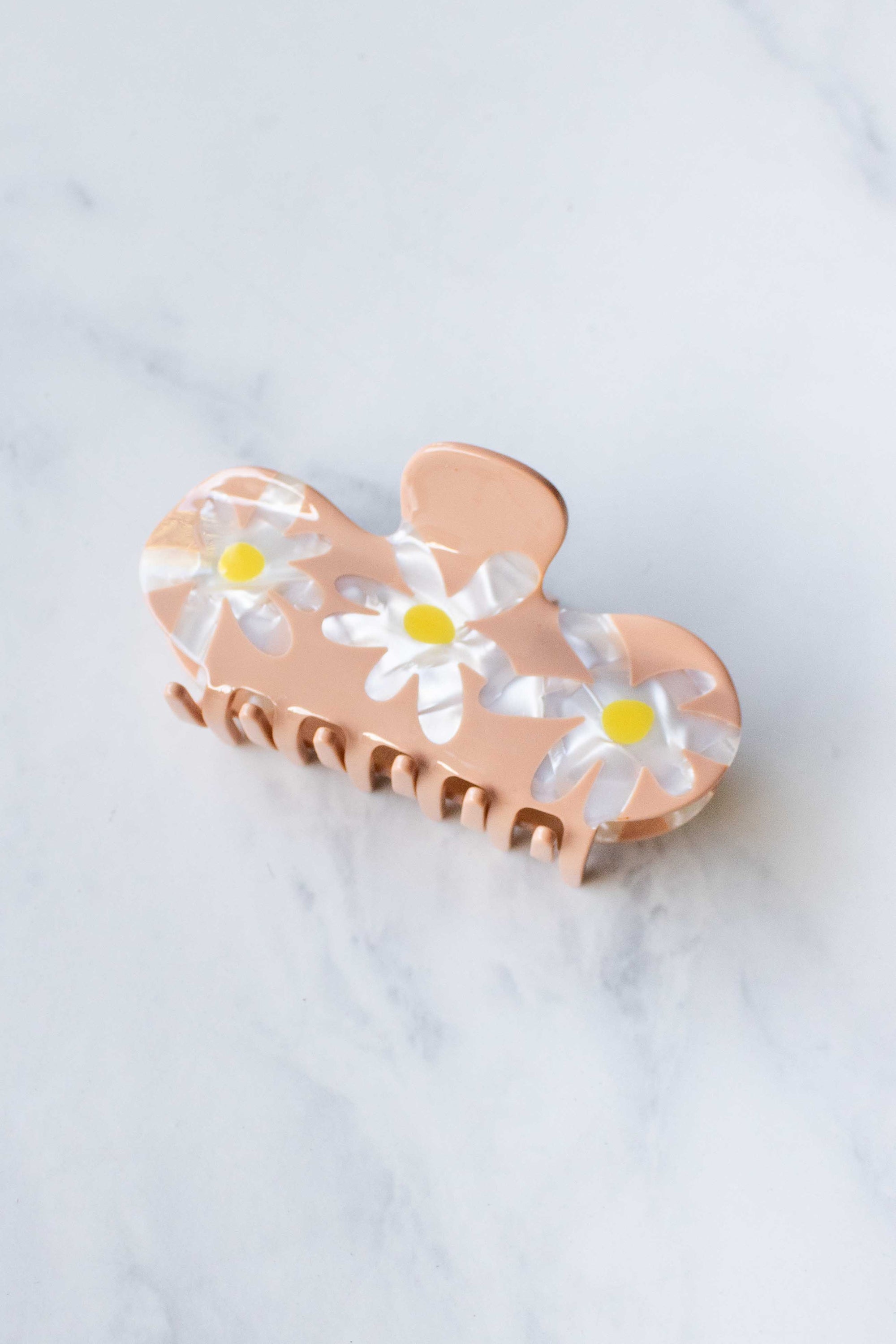 Eco Daisy Flower Curved Hair Claw Clip