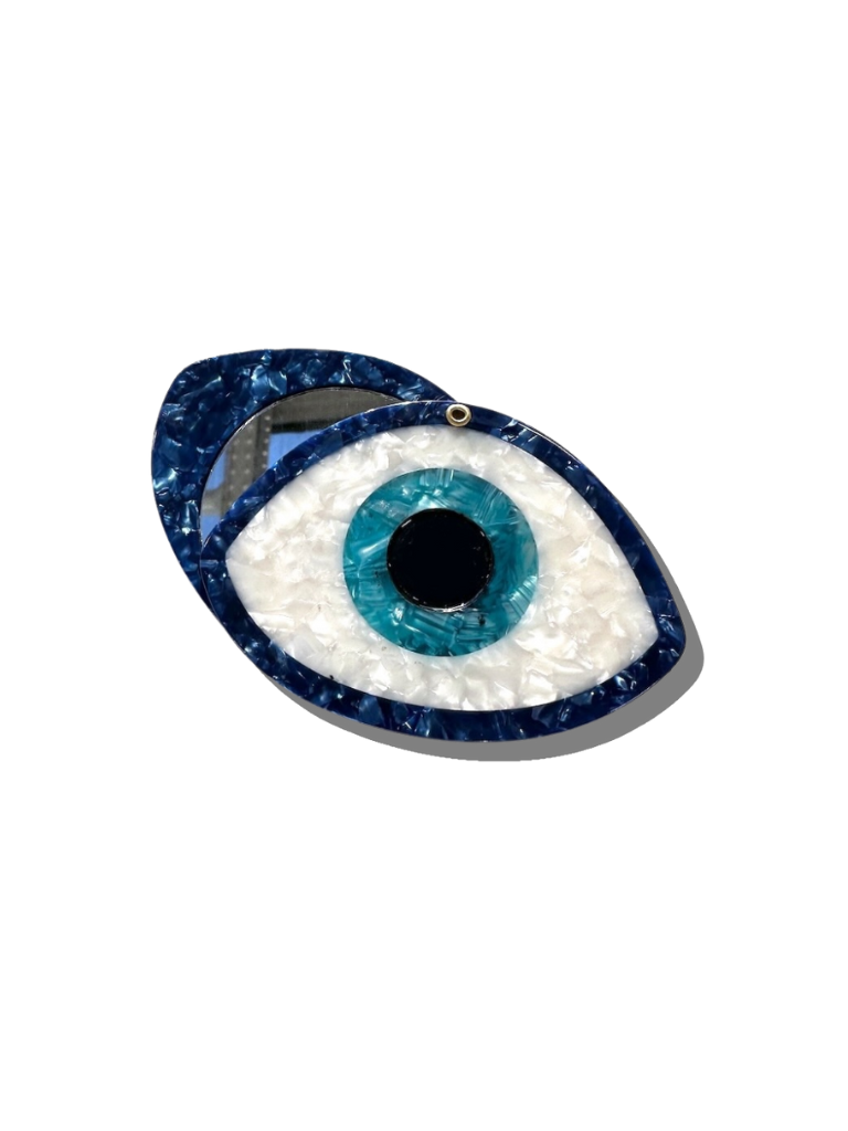 Hand-painted Evil Eye Compact Mirror | Eco-Friendly