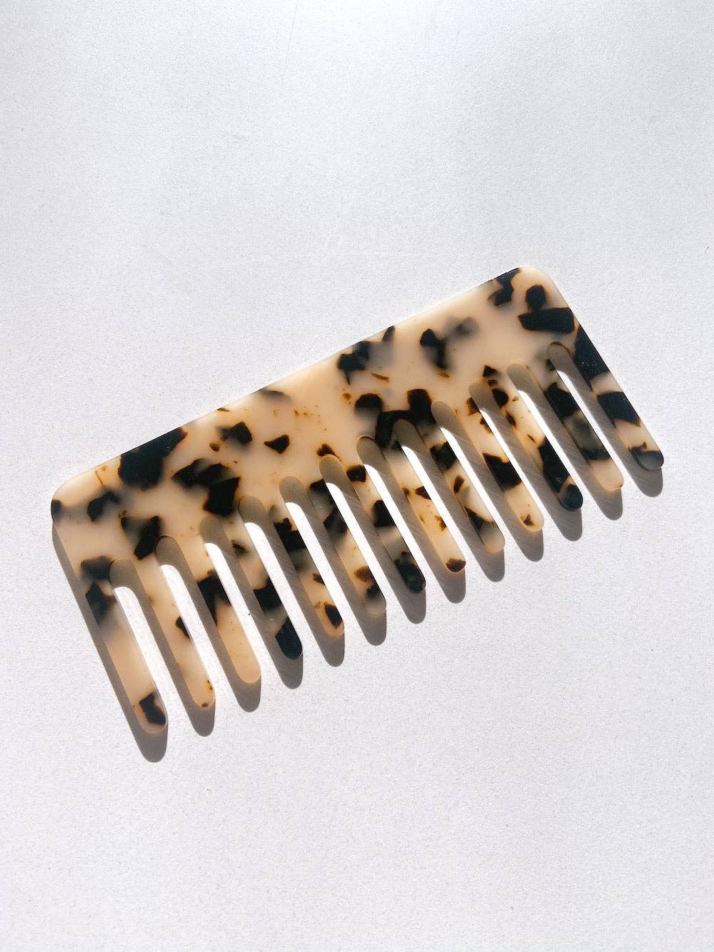 Wide Tooth Acetate Hair Comb | Eco-Friendly: Multi Tortoise