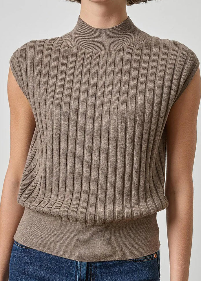Mock Neck Wedge Sweater