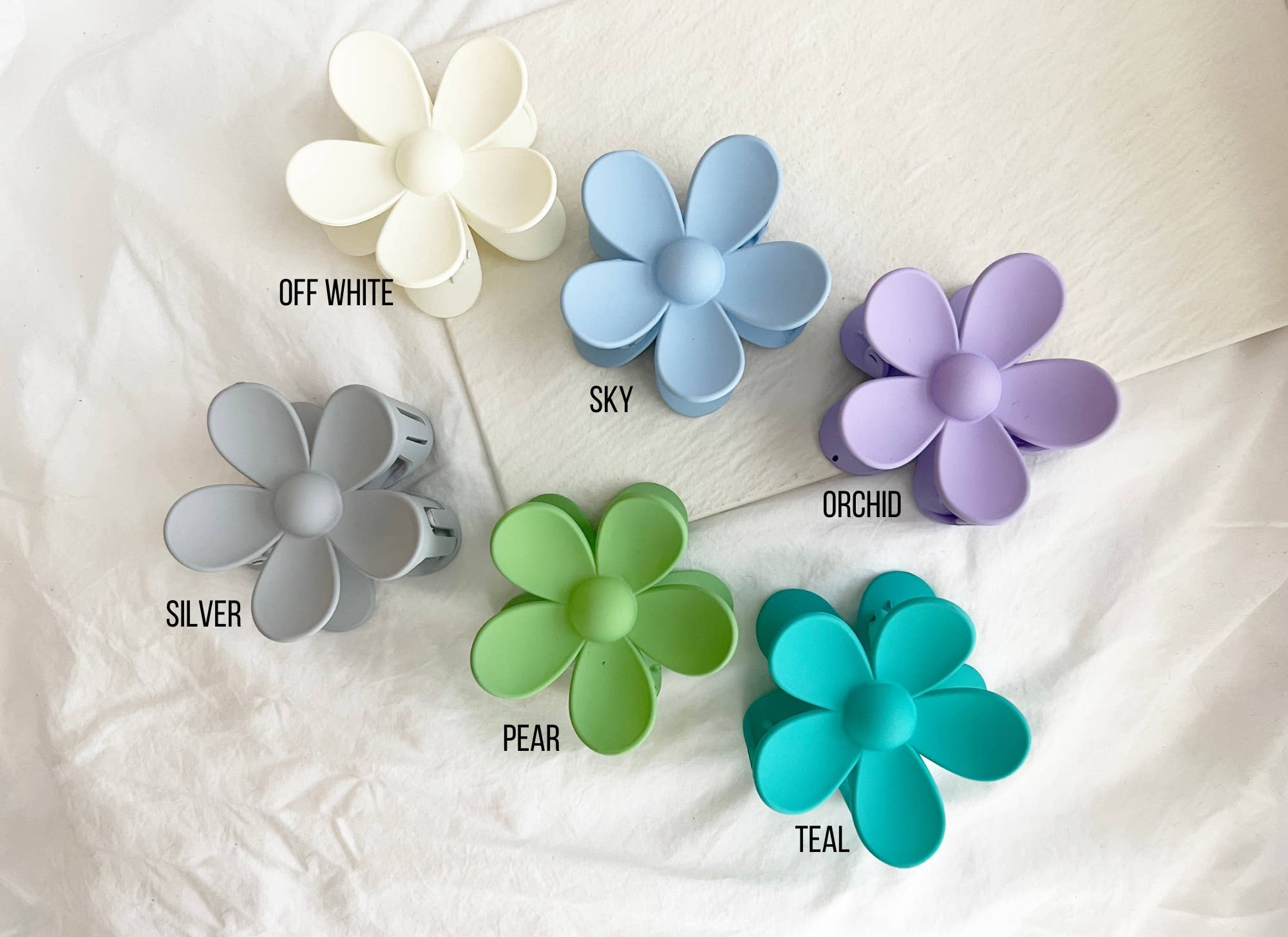 Flower 3-Inch Hair Clips