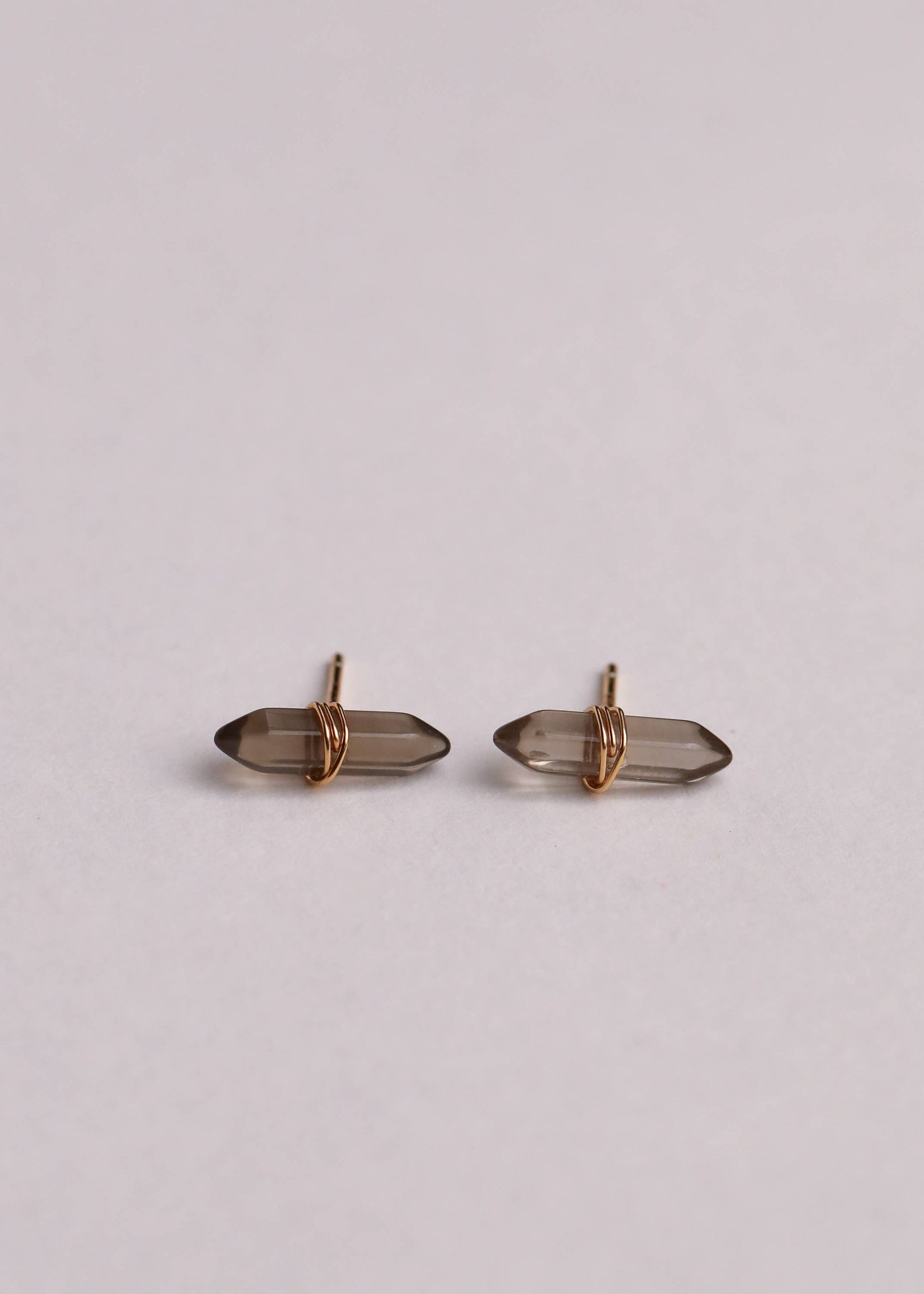 Mineral Point  - Gold Wire Wrapped Earrings