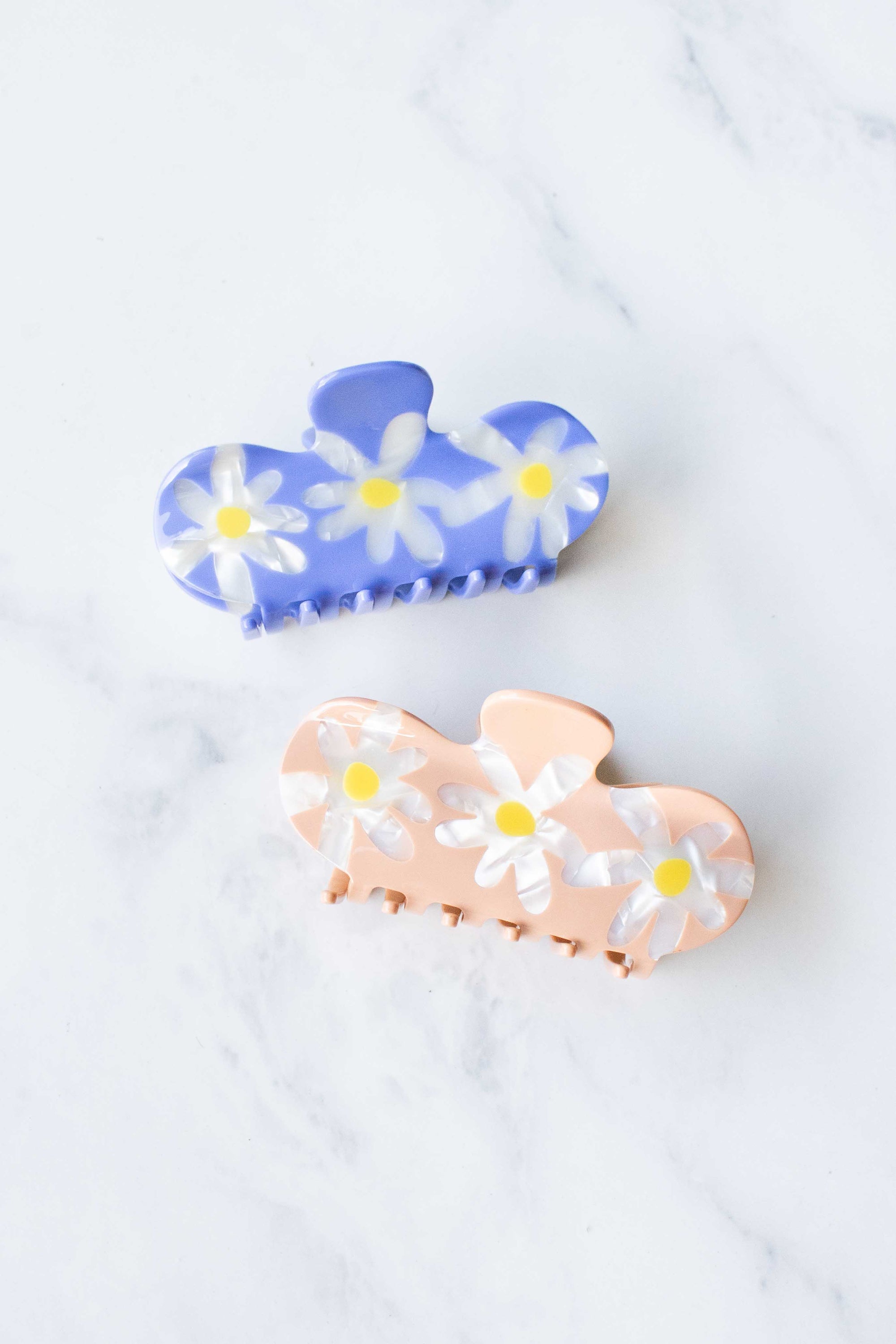 Eco Daisy Flower Curved Hair Claw Clip