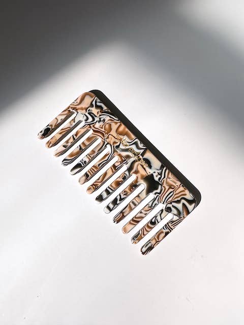 Wide Tooth Acetate Hair Comb | Eco-Friendly: Multi Tortoise