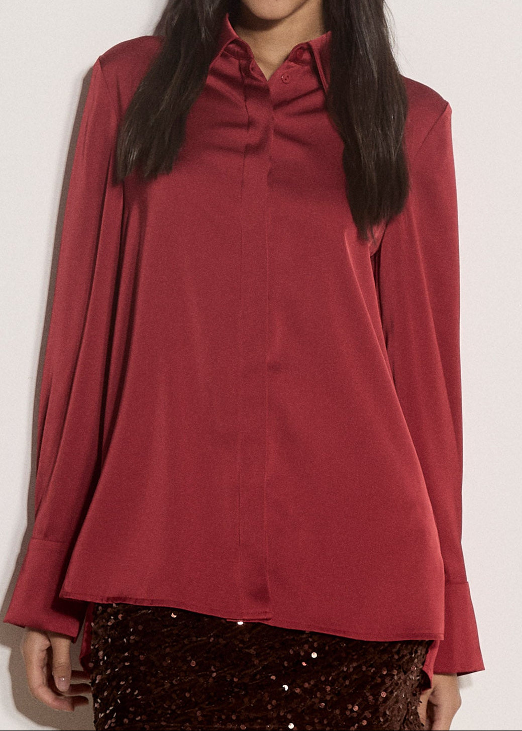 Longline Satin Shirt