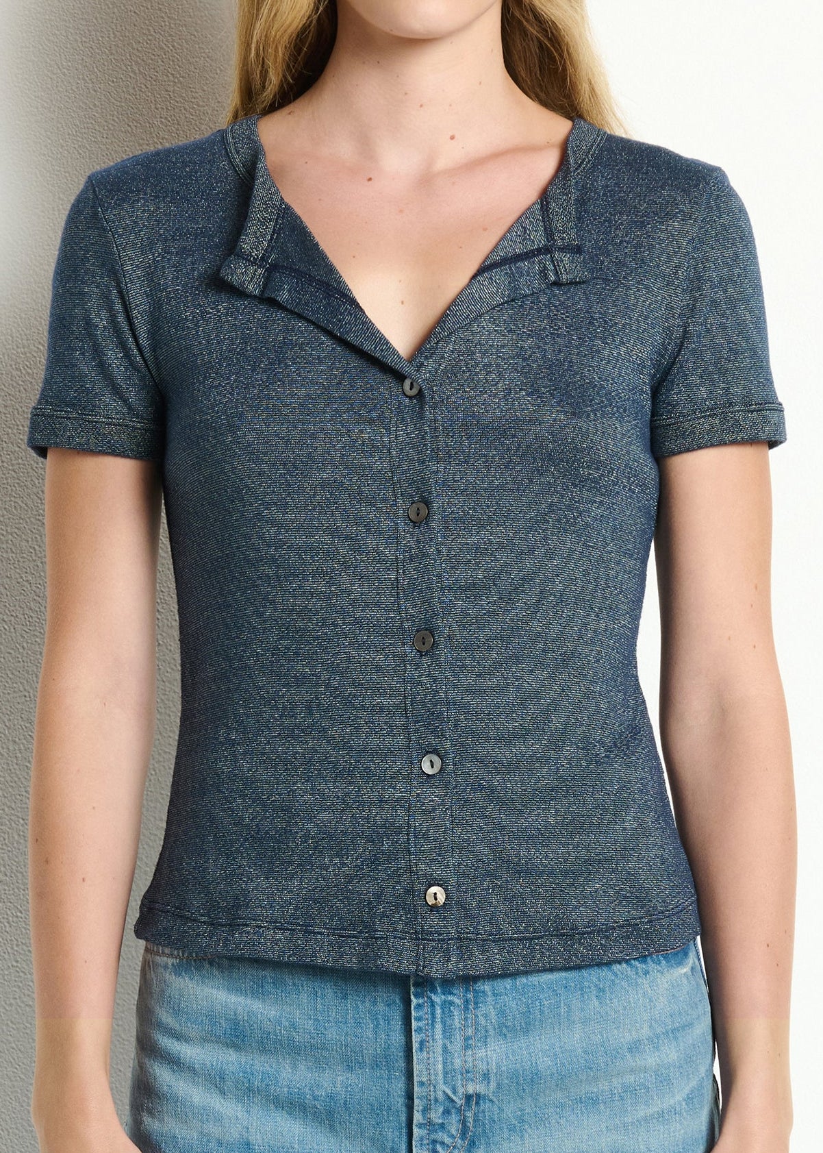 Valerie Button Front Tee